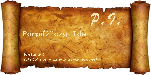 Porpáczy Ida névjegykártya