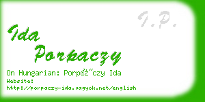 ida porpaczy business card